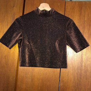 Nomia brown metallic crop top